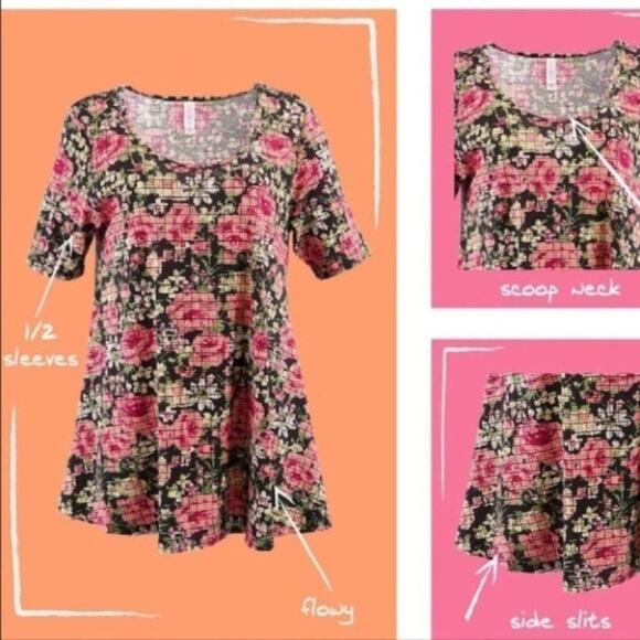 LulaRoe Small Brown Paisley Soft Perfect T shirt - Picture 8 of 8